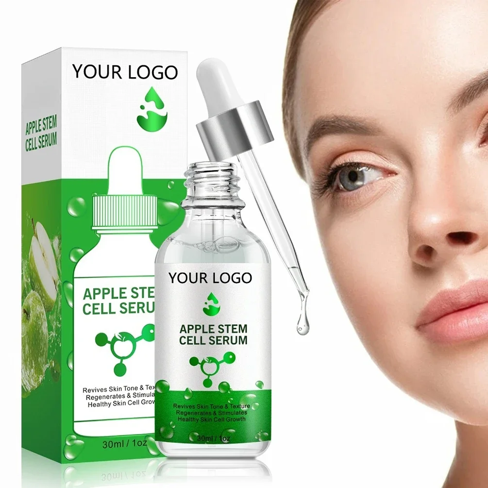 Essência de ácido málico de marca própria logotipo personalizado anti envelhecimento natrual antioxidantes hidratante iluminar soro facial maquiagem atacado