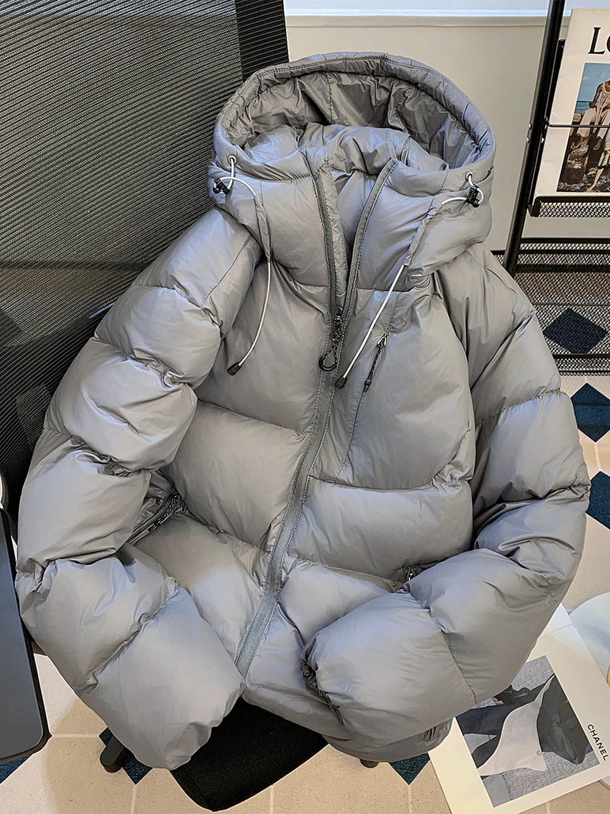Hooded down Cotton Jacket for Boys Winter Thick Warm Bread Style Youth Fashion Long Sleeve Zipper Closure  Color Casual ...