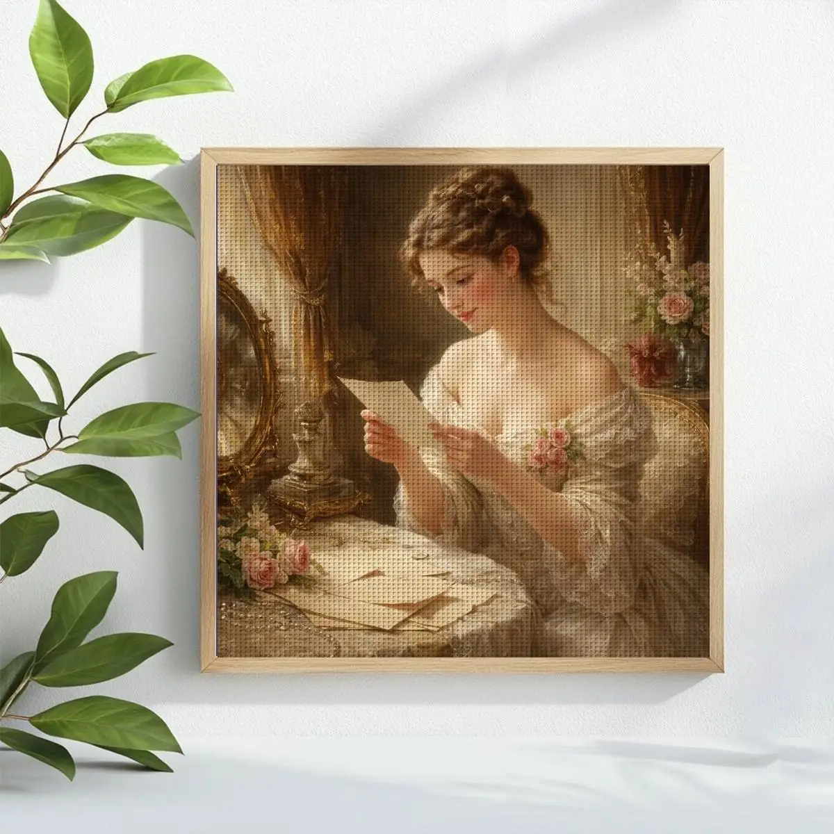 1 Stück 40X40CM/15,74 Zoll Ein elegantes Kreuzstich-Set mit Frauenmotiv, DIY-Set 11CT/14CT, DIY-Stickset, DIY-Kreuzstich-Set – Detail 1