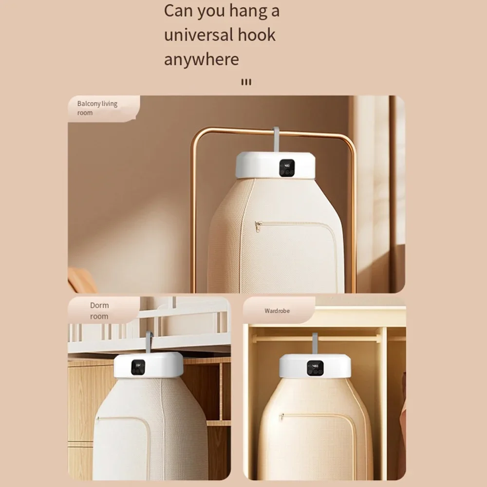 مجفف صغير للمنزل، جهاز تحكم عن بعد ذكي بقدرة 600 وات، مدمج قابل للطي، مزيل العرق ومنظف العث، RV، السفر، المهجع