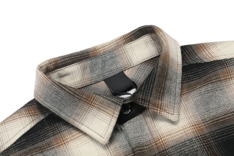 خمر قمصان مربعة النقش الرجال الشارع الشهير إلكتروني التطريز بلوزة غير رسمية المتضخم 2025 صيف جديد Harajuku قصيرة الأكمام قميص الذكور