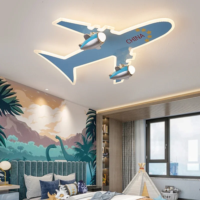 Aircraft light children's room light boy simple modern creative cartoon eye care girl baby room bedroom ceiling light