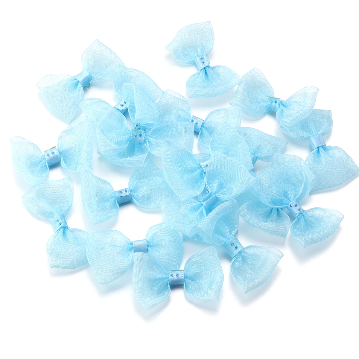 (20Pcs/pack) 2.5*5cm Colored Ribbon Bows Small Size Gauze Ribbon Bow Flower Craft Decoration Handwork DIY Party Decoration