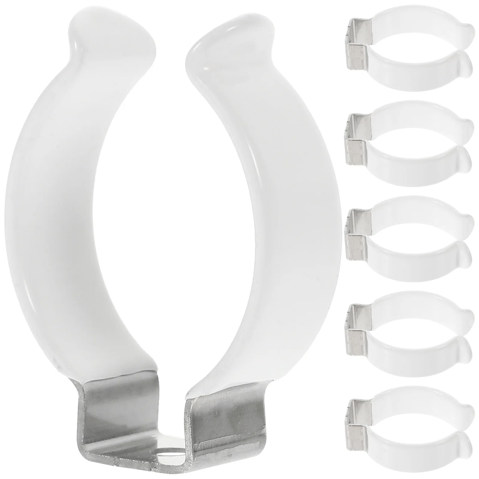 

6 Pcs Stainless Steel Clip Lamp Base Light Tube Bracket Mount Clamps Socket Holder Fluorescent Support Hardware Plastic U