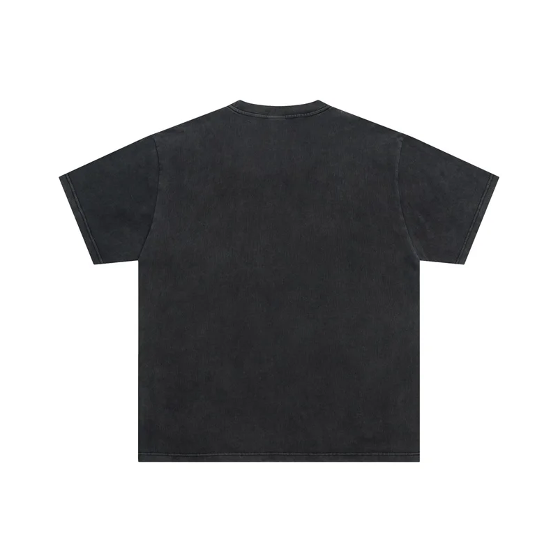 Hot Drill Letter VALLEY Short Sleeves Fun Animal Rugby Print Pure Cotton Black Washed Vale Men's Oversized T Shirt