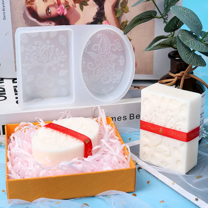 Western Art Plant Pattern Soap Candle Mold DIY Handmade Silicone Soap Mould Plaster Tools 3d Crafts Molds For Soap Making Gift