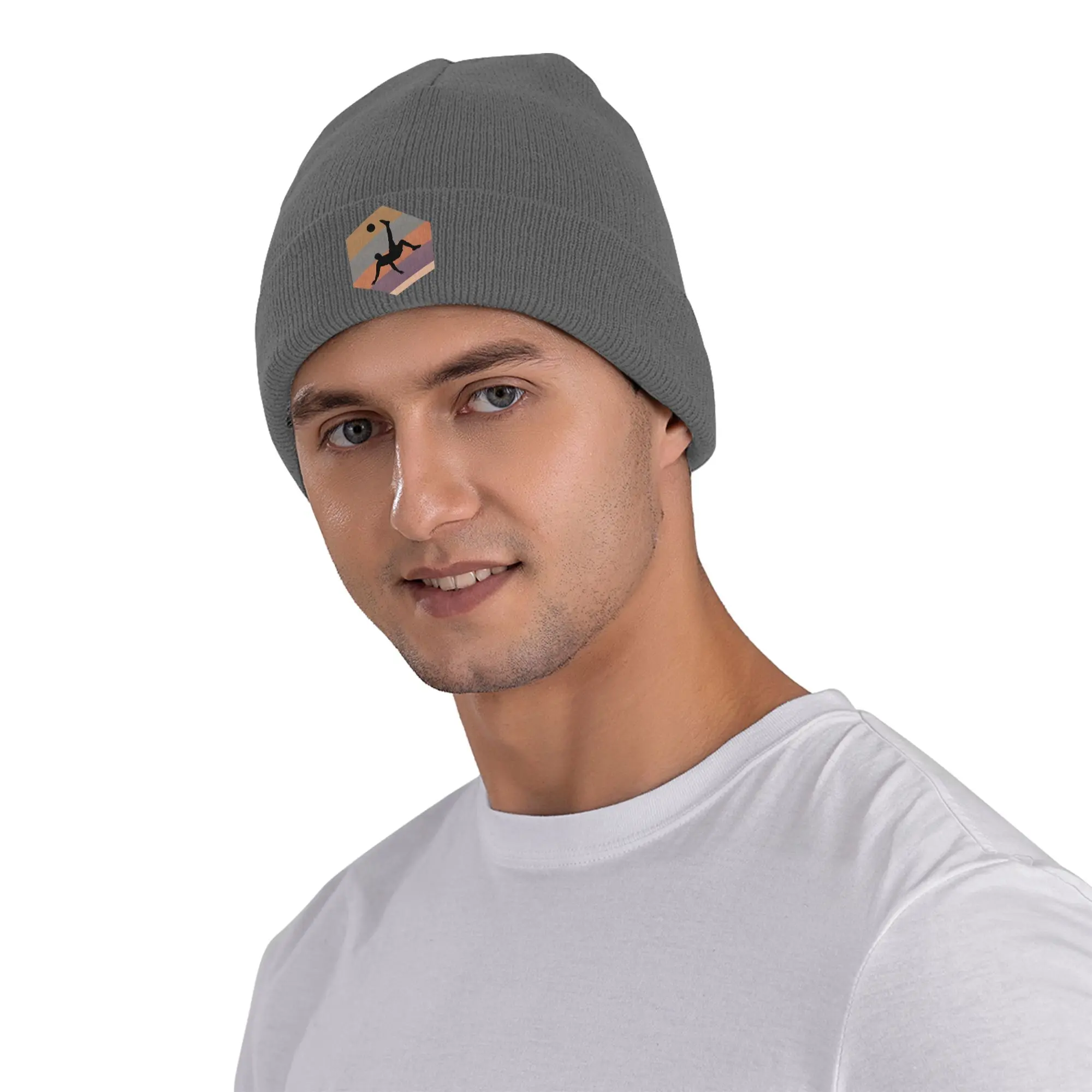 Soccer Bicycle Kick Print Winter Skullies Beanies Hat Warm Autumn Knitted Hats Bonnet Caps for Women Men