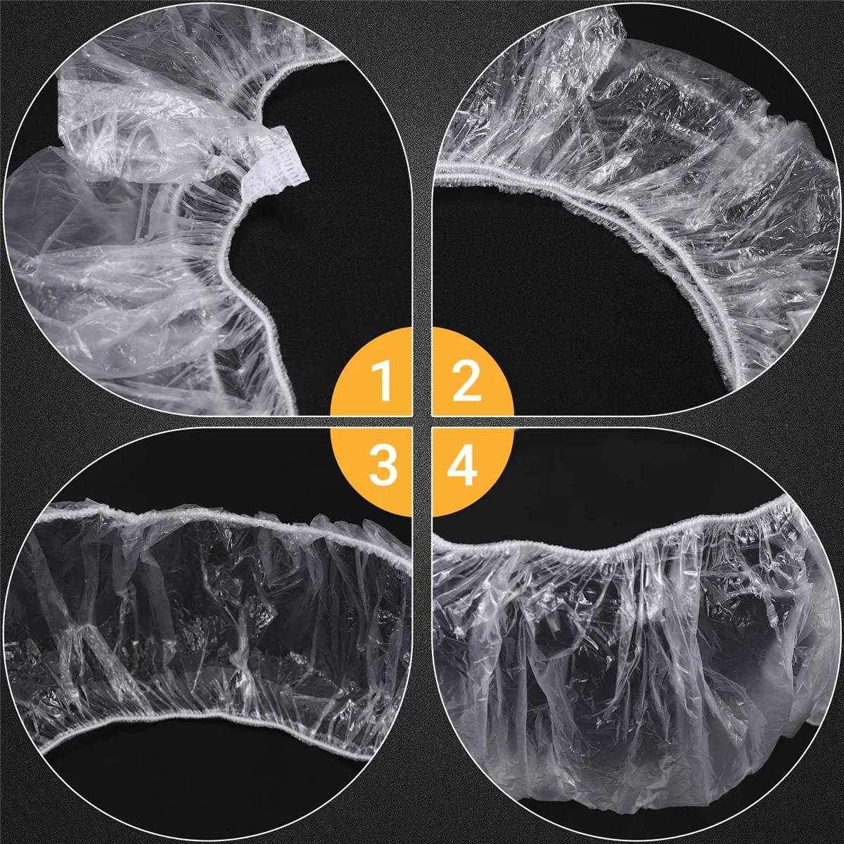 

T48C_50Pcs/Set Universal Disposable Plastic Steering Wheel Cover Elastic Trim Disposable Truck Car Steering Wheel Covers Films