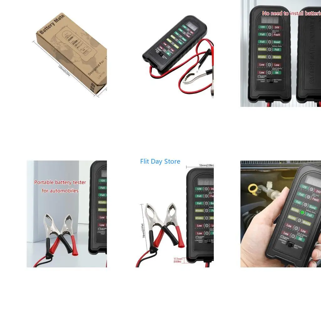 F92C Alternator Diagnostic Tool LED Indication Battery Checker for Motorcycle Truck