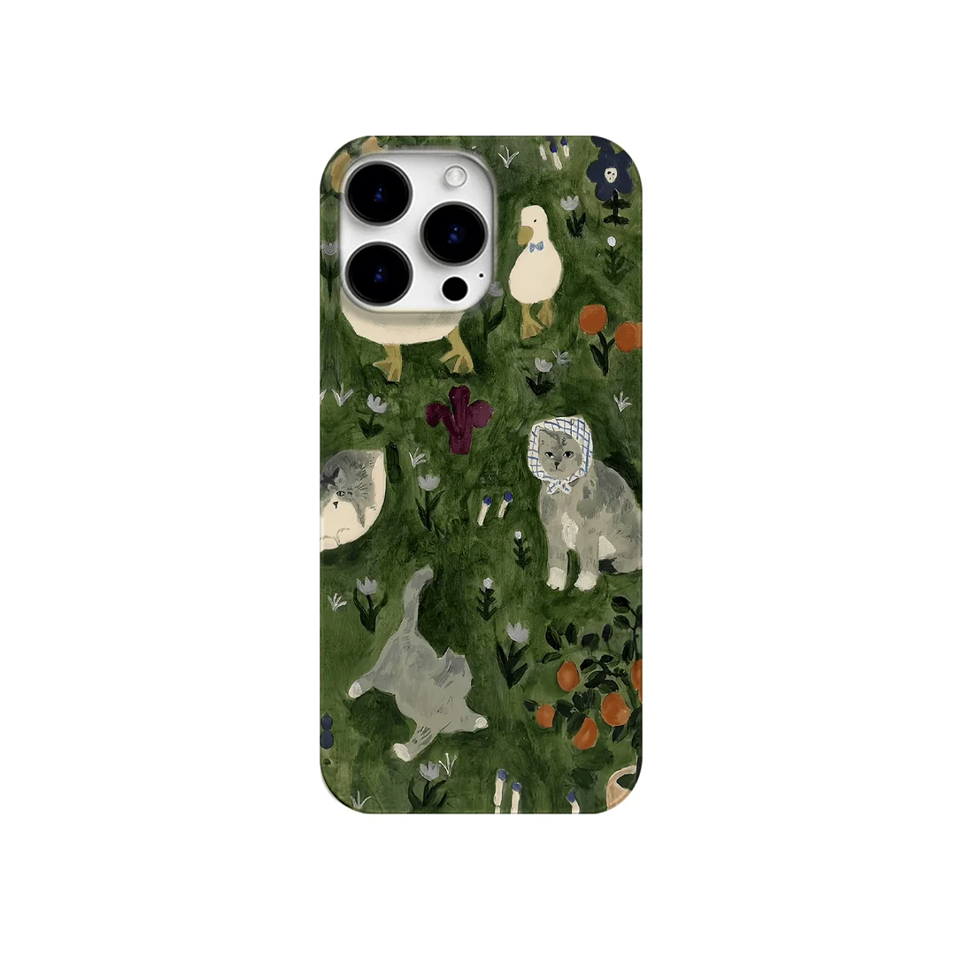Ins Retro Ink Pattern Phone Case for IPhone 16 15 14 13 12 11 Pro Max X XS XR XSMax 7 8 Plus Glossy Film Hard PC Cover
