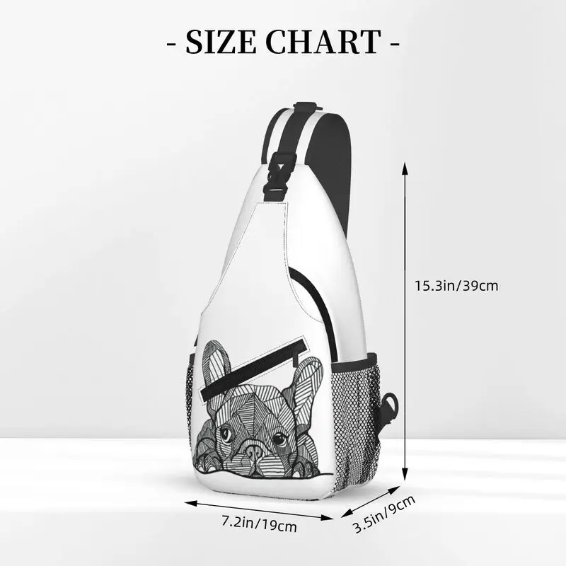 Mochila cruzada de Bulldog Francés para hombres, bolsos de pecho de hombro de perro francés, bolsos de viaje casuales personalizados