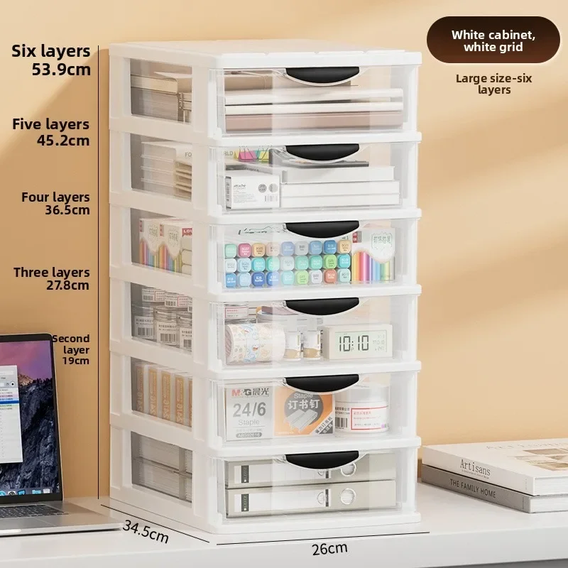 Multi Layer Storage Organizer Dormitory Stationery Cosmetics A4 Paper File Cabinet Desktop File Cabinet Drawer Style Transparent