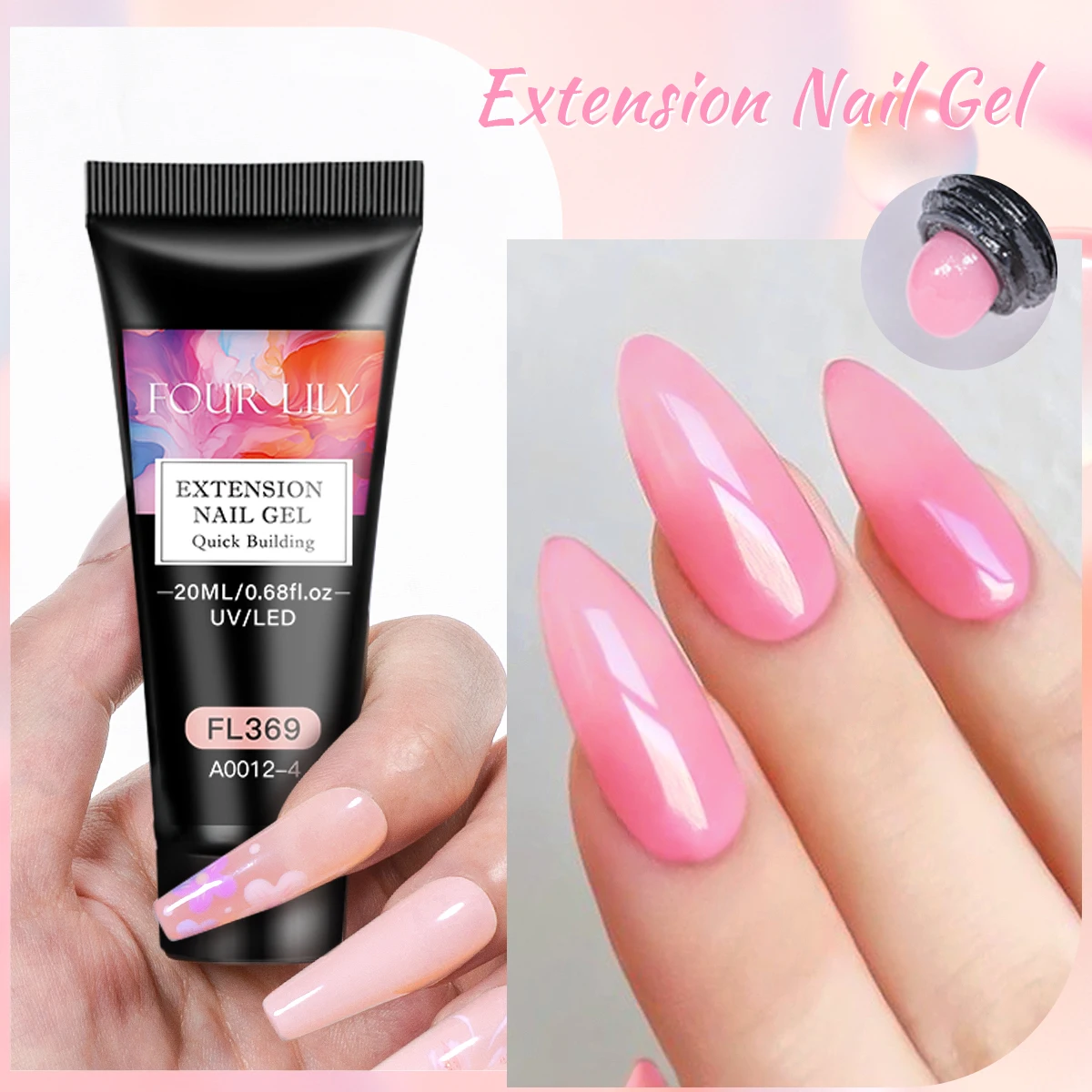 Juego de esmaltes de uñas de Gel de extensión rápida, Kits de esmalte de Gel de construcción de larga duración para manicura artística, Nude, rosa, leche, blanco, 20ml