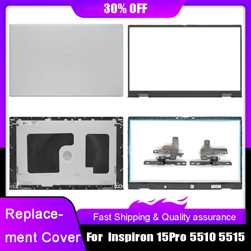 New Laptop LCD Back Cover For Dell Inspiron 15Pro 5510 5515 Series Front Bezel Hinges Rear Lid Silver A B Cover 0CHFVW 05WK5X