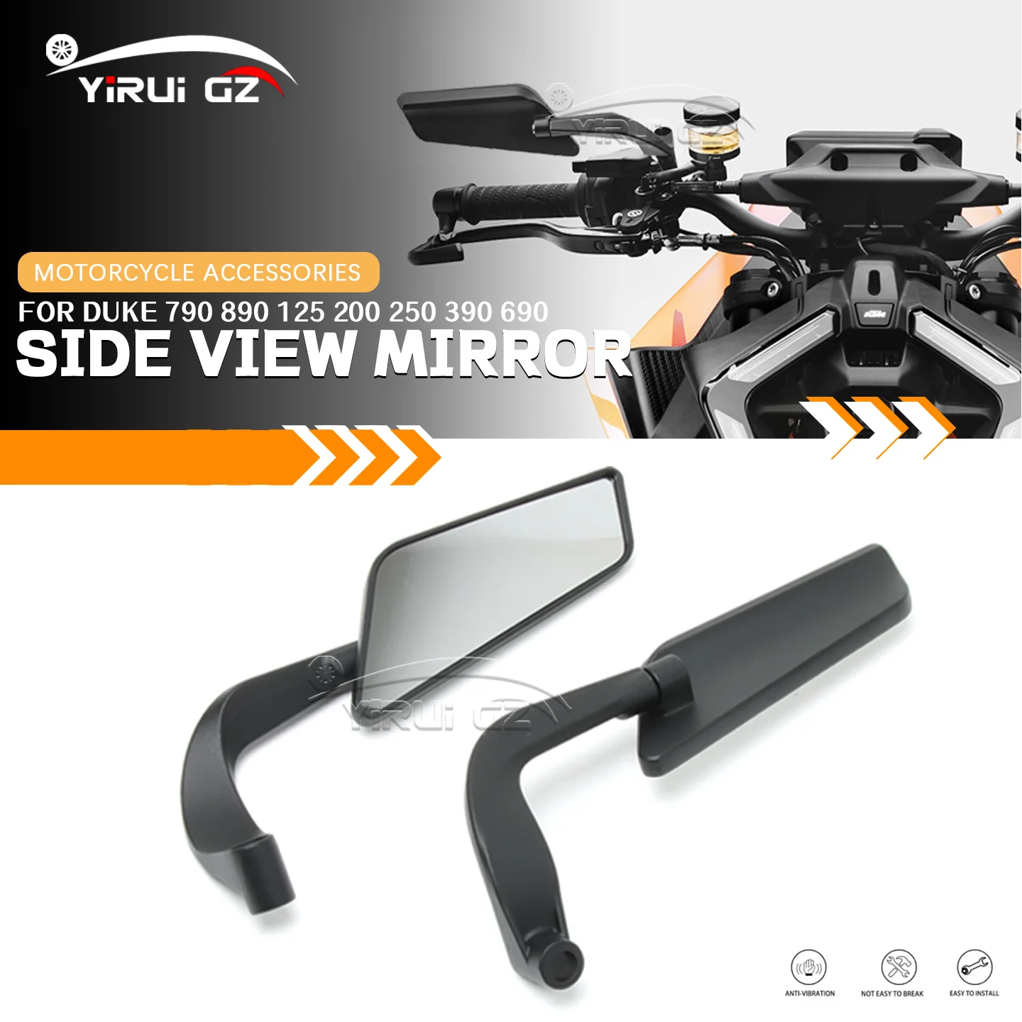

Motorcycle Side View Mirror For DUKE 790 890 125 200 250 390 690 Duke 990 1290 1390 Super Duke Stealth Winglets Rearview Mirrors