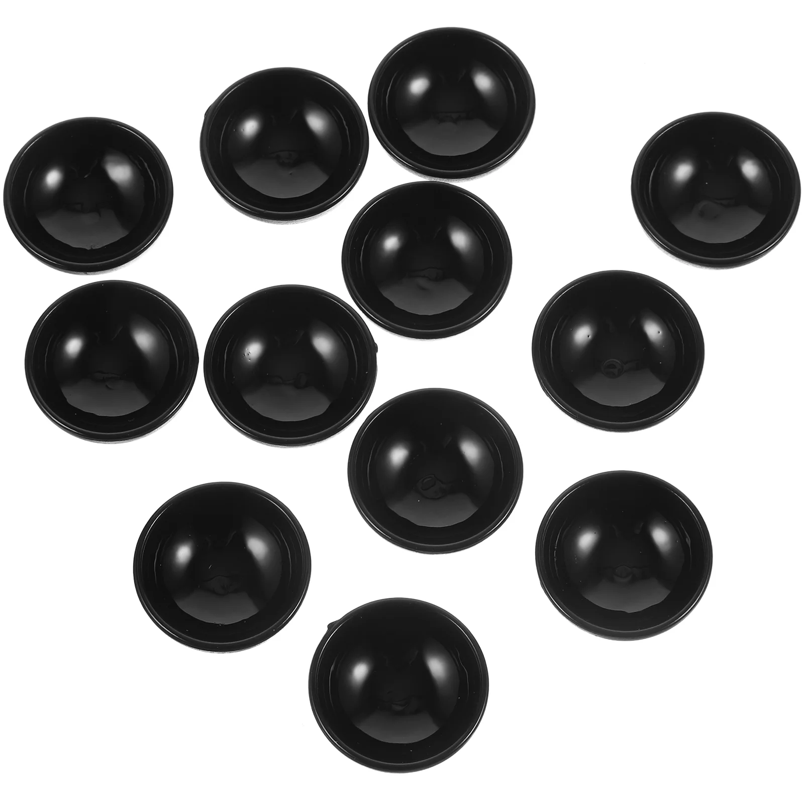 

12 Pcs Saucers and Bowls 12pcs Black Round for Dolls House Mini Serving Plastic Tiny Realistic Miniature Toy Small