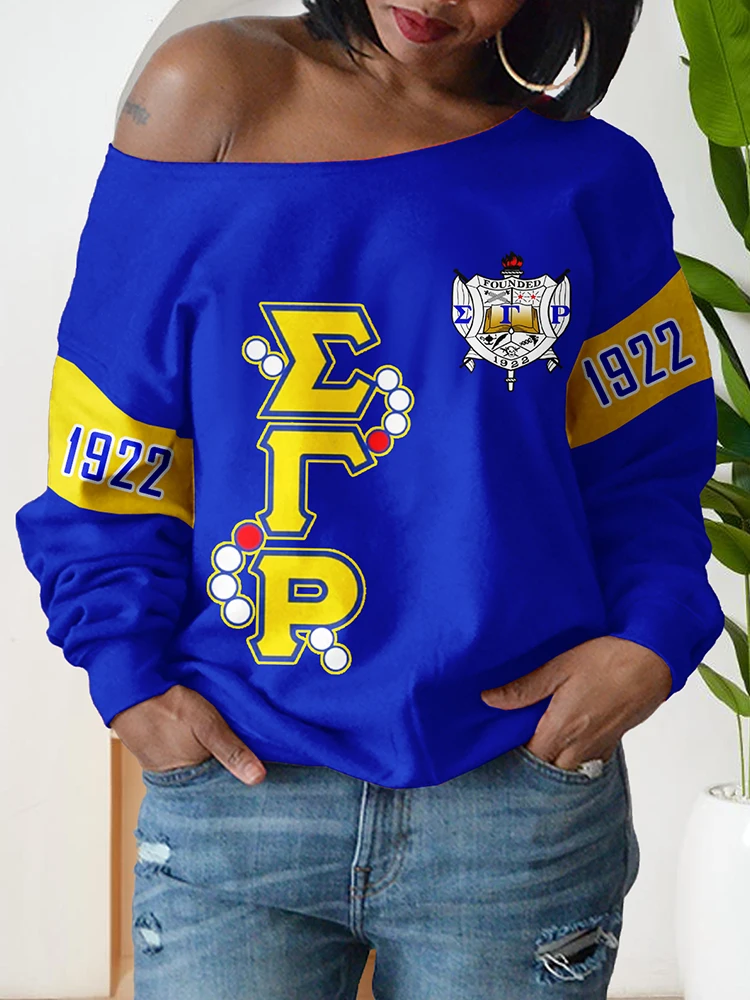 Sigma Gamma Rho Sorority Print Drop Shoulder Top