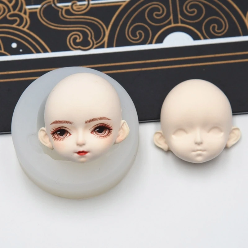 

Q Version Dolls Face Silicone Mold Fondant Molds DIY Cake Decorating Tools Sugarcrafts Clay Chocolate Gumpaste Molds Baking Tool