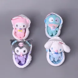 Sanrio culla mascotte Hello Kitty Cinnamoroll Kuromi ciuccio culla bambola di peluche appesa morbida bambola di peluche regalo di compleanno per bambini