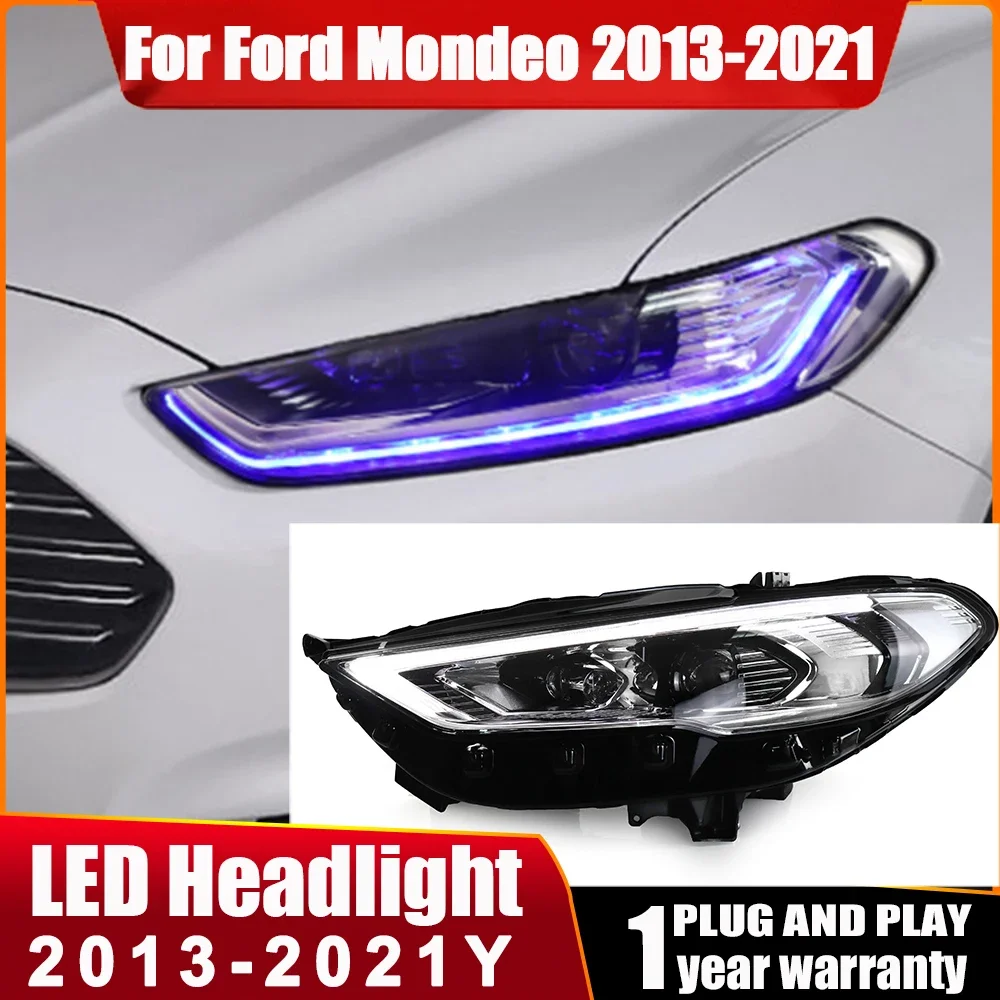 2pcs Car LED Headlights Assembly for Ford Mondeo 2013-2021 Animation LED DRL Moving Turn Signal Lamp Headlights Auto Accessories