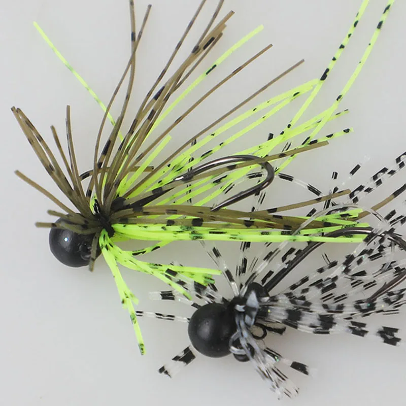 Jig Spinner Lure with Rubber Wire Bait 0.6g 1.2g 1.8g Jig Head Hook And Silicone Wire Beard for Bass And Trout Fishing