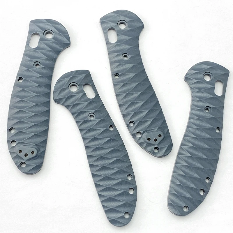 1pair Fish scale pattern Composite G10 Blade Handle Patch for BM 550 / 551 Knife With Support Shaft Screw Knife Patch Material