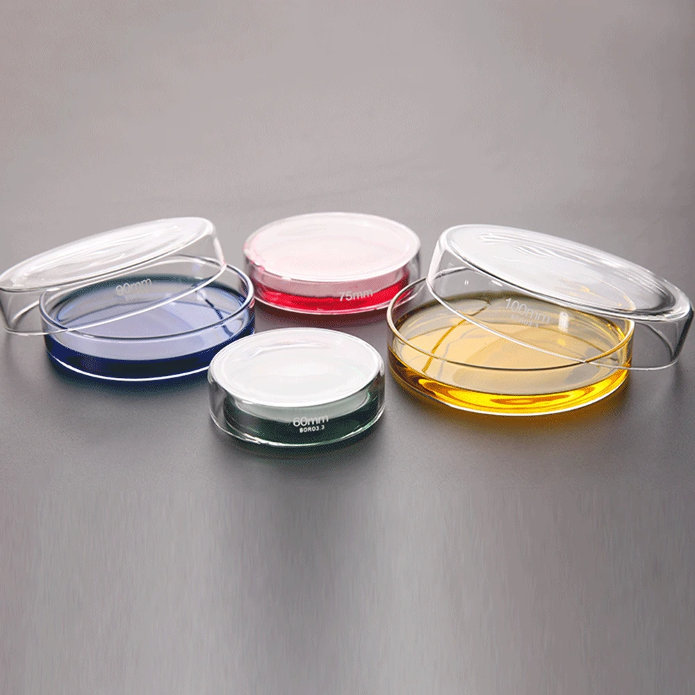 60 75 90 100 120 150 180mm Borosilicate Glass Tissue Culture Dish Petri Labrotary Glassware Chemical Experiment