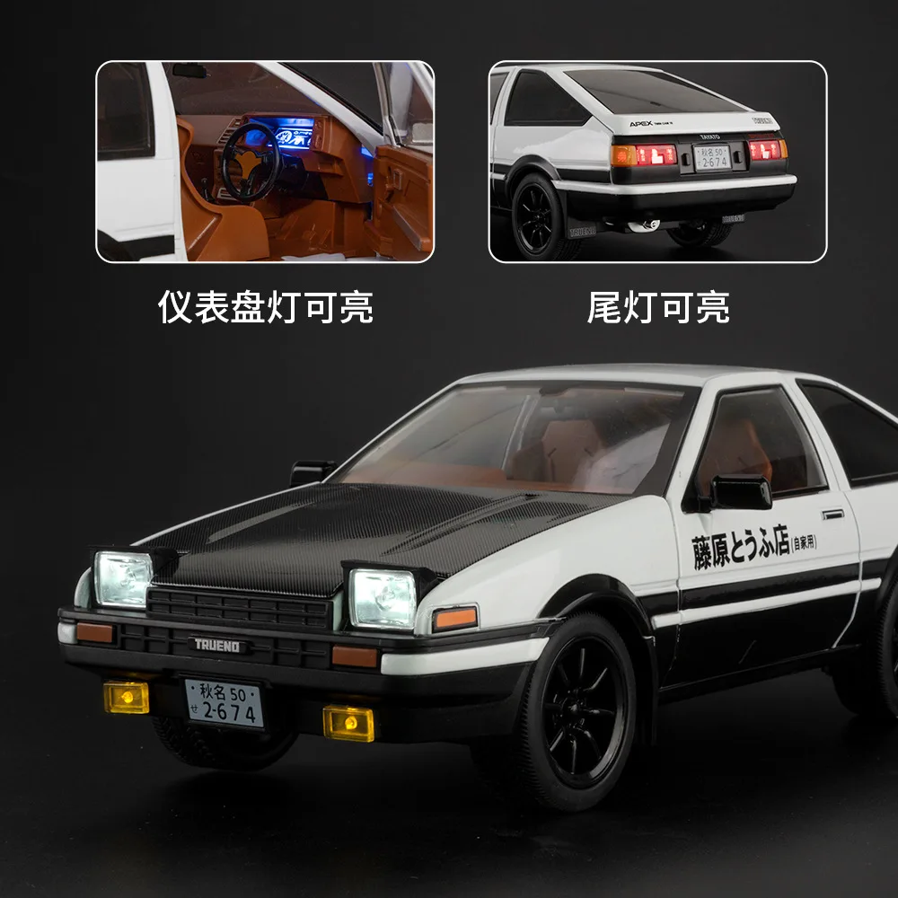 1:18 AE86 Initial D Model Samochodu Wyścigowego z Odlewu Metalowego Mini GT Modne Ozdoby Prezent dla Przyjaciela z Motywem Initial D