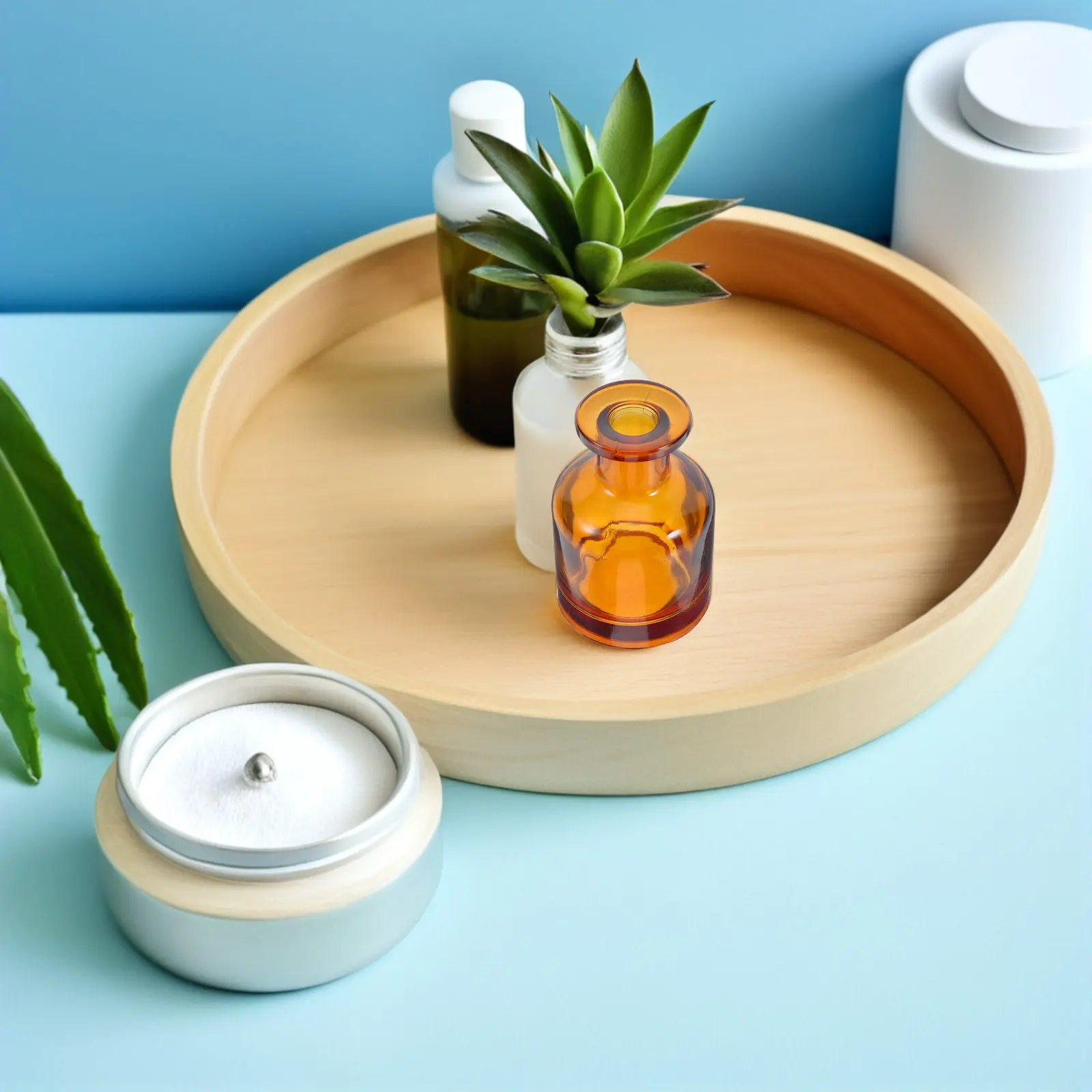 

2 Pcs Aromatherapy Glass Jar Diffuser Cylindrical Bottle Decorative Perfume Bottles Airtight Replacement Clear 3.4 Oz