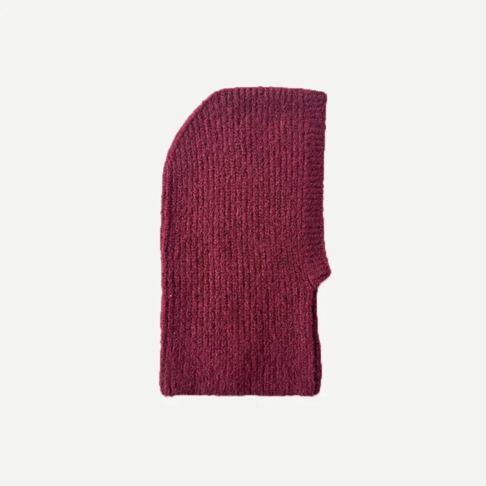 Fashion Alpaca Wool Balaclava Hat Wool Blend Solid Color Earflap Hat Warm Thickened Hooded Beanies Streetwear