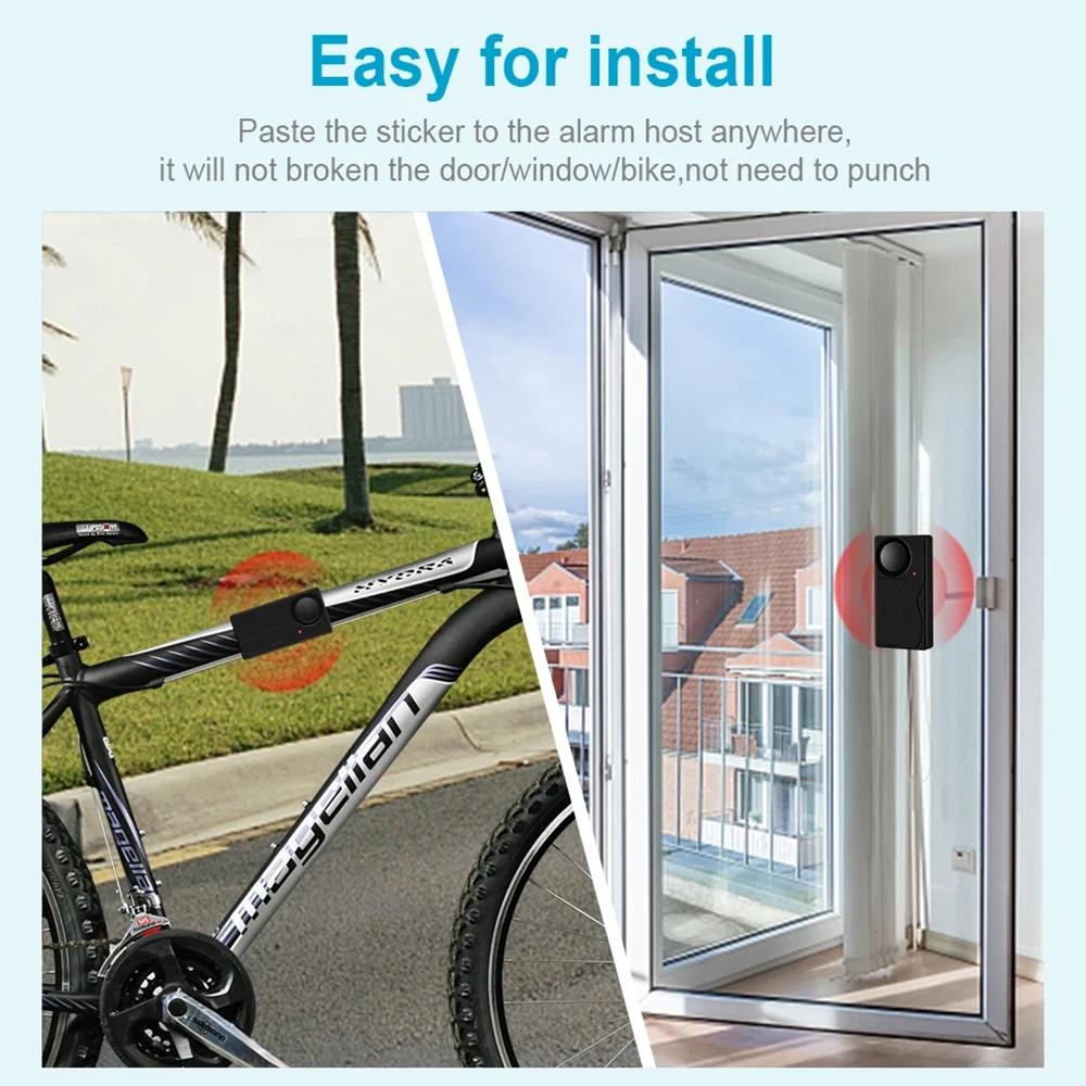 Awapow سيارة RV إنذار اهتزاز الباب والنافذة إنذار 110dB مكافحة سرقة دراجة نارية دراجة حماية الأمن