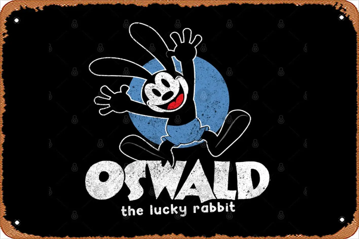 Zuhhgii Retro Tin Sign oswald the lucky rabbit Vintage Funny Novelty Metal Signs Man Cave Humorous Signs Movies Music Bar Art Po