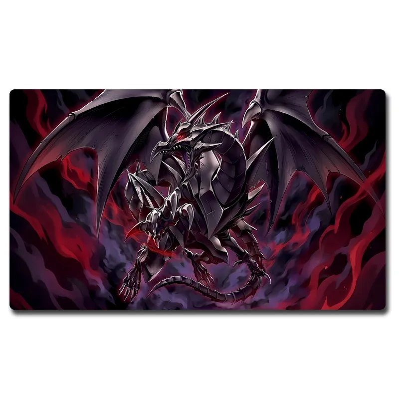 Yu-Gi-Oh! 600x350mm Red-Eyes Beyond Black Dragon OCG Battle Mat 2mmStitched Edge Single Duel Disk Rubber Board Game Card Mat Toy
