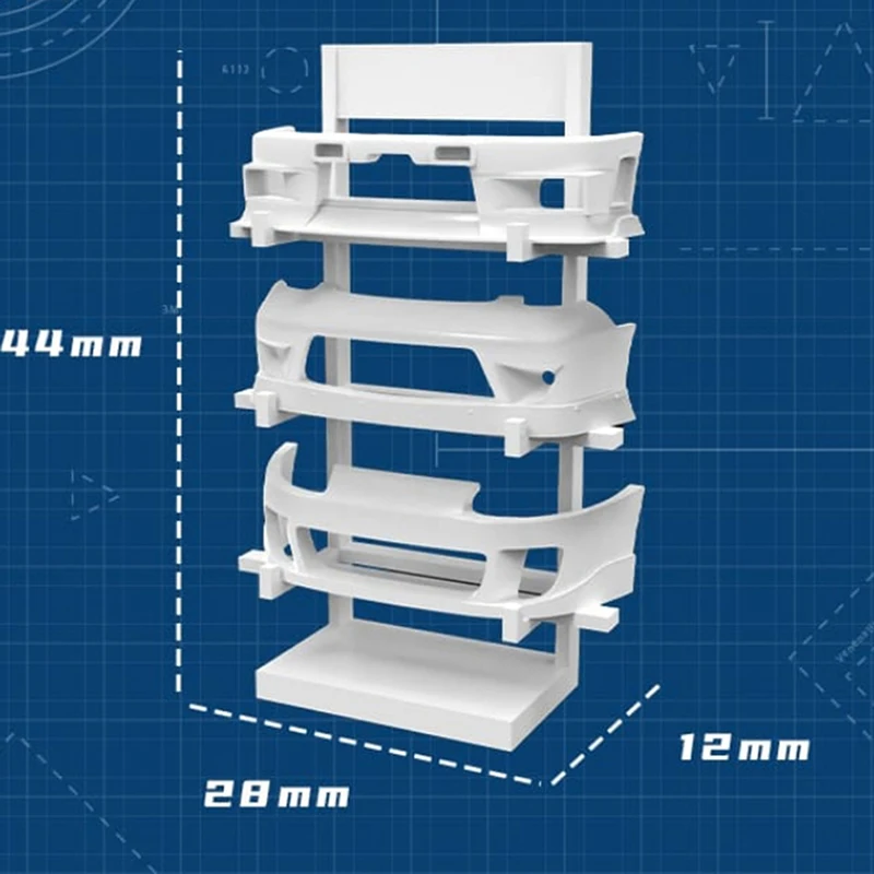 1/64 Uncolored Resin Garage Scene Decoration Simulation Toy Bumper Display Rack Model