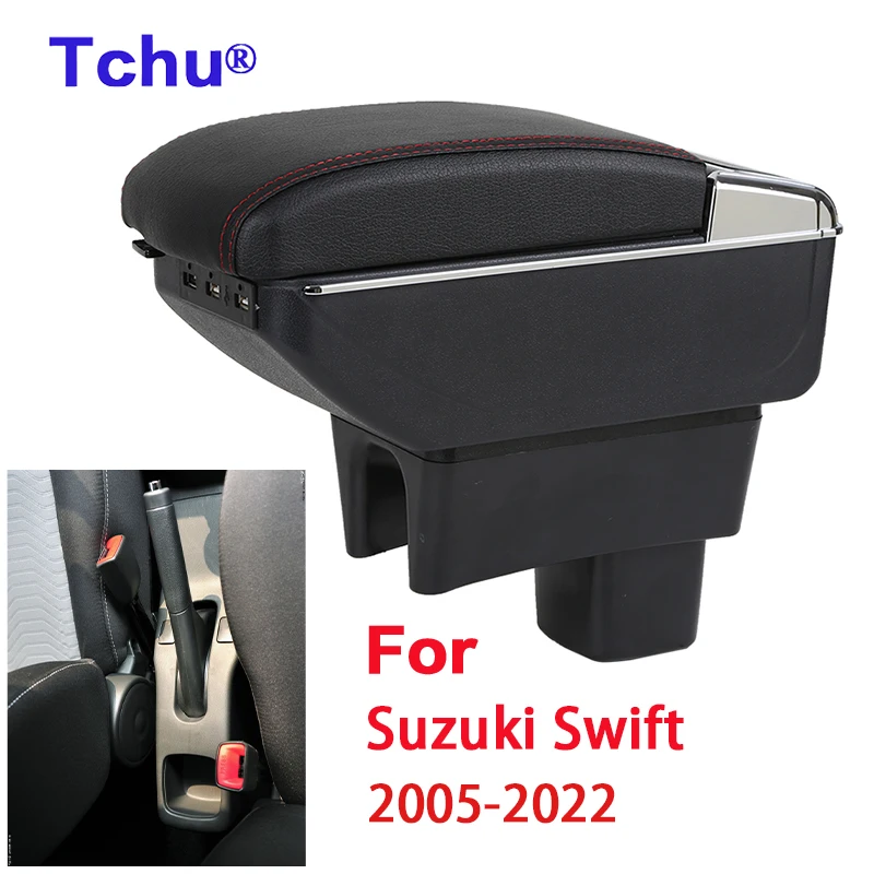 For Suzuki Swift Armrest Box 2005-2022 For Suzuki Swift Car Armrest interior storage Box Retrofit parts with USB car accessories