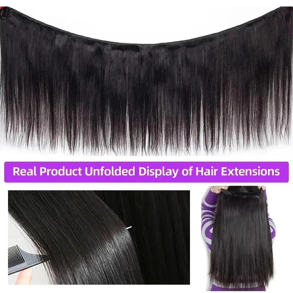 12A Straight Human Hair Bundles 10-30Inch 100g/Pcs Body  Yaki Straight Hair Bundles Wave Deep Hair Extensions Natural Black