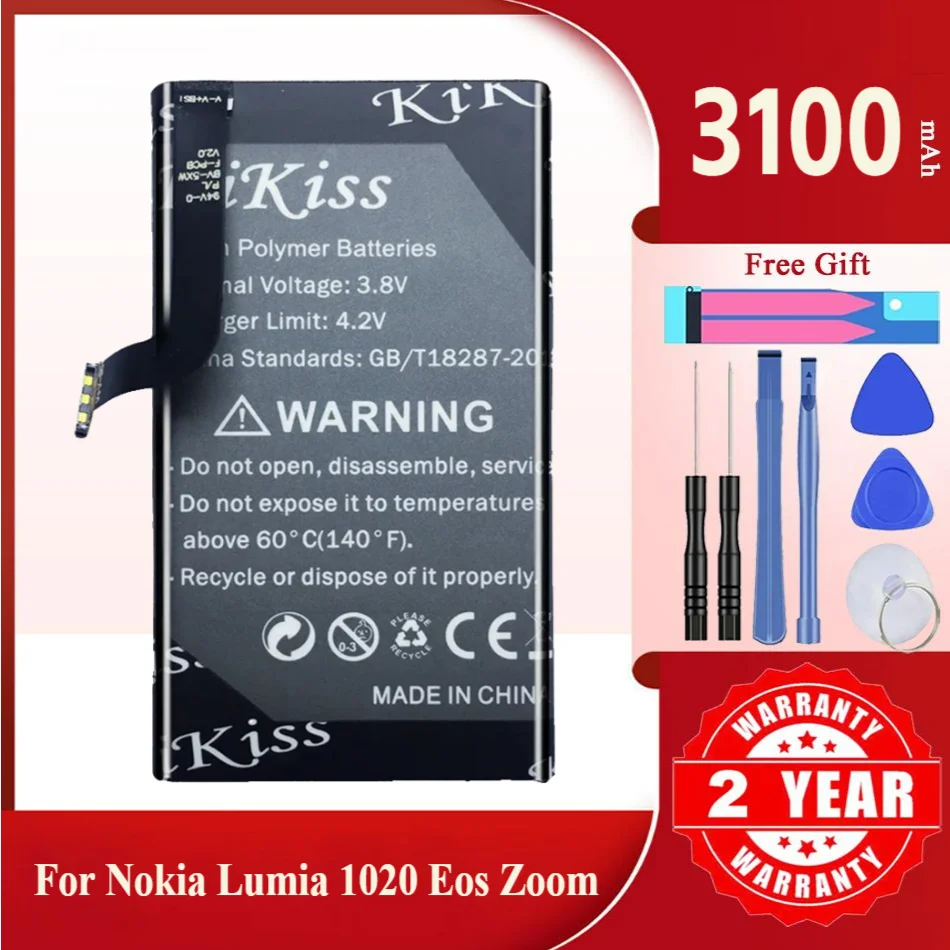 

Сменный литиевый аккумулятор KiKiss BV-5XW 3100 мАч для Nokia Lumia 1020 EOS Zoom Lumia1020 RM-876 RM-875 RM-877 RM 876 875 877