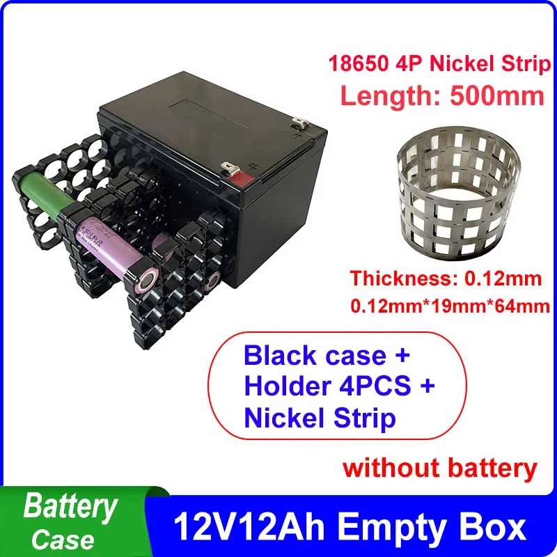 12V 12Ah Storage Box 12V12Ah Battery Case 18650 4x4 Holder 4P Nickel Strip For DIY 12.8V 12Ah NCM LiFePO4 Energy Storage Battery