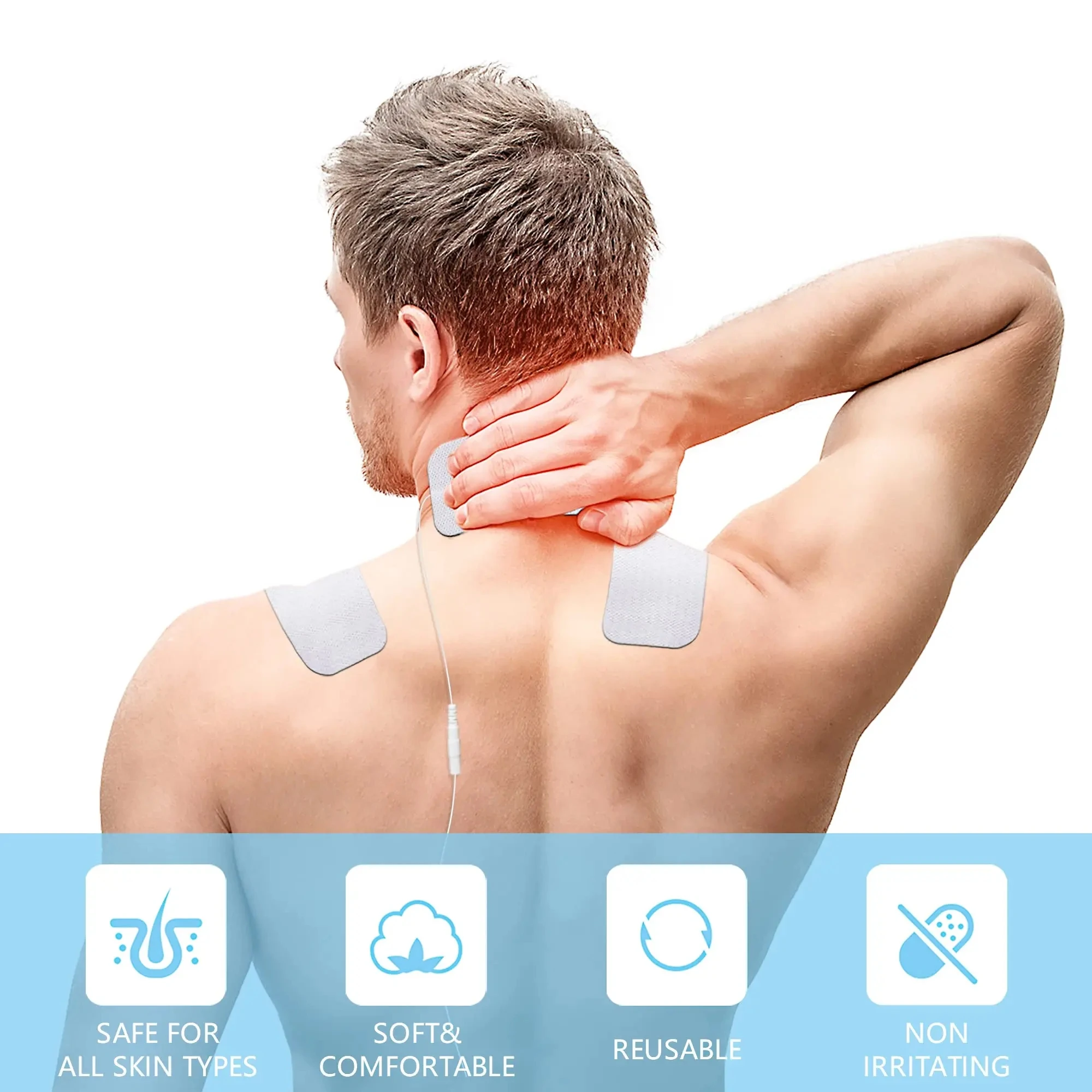 Elektrostimulation Elektrode Patch TENS Selbstklebende Pulse Gel Aufkleber EMS Muskel Stimulator Akupunktur Massagegerät Ersatz – Detail 5