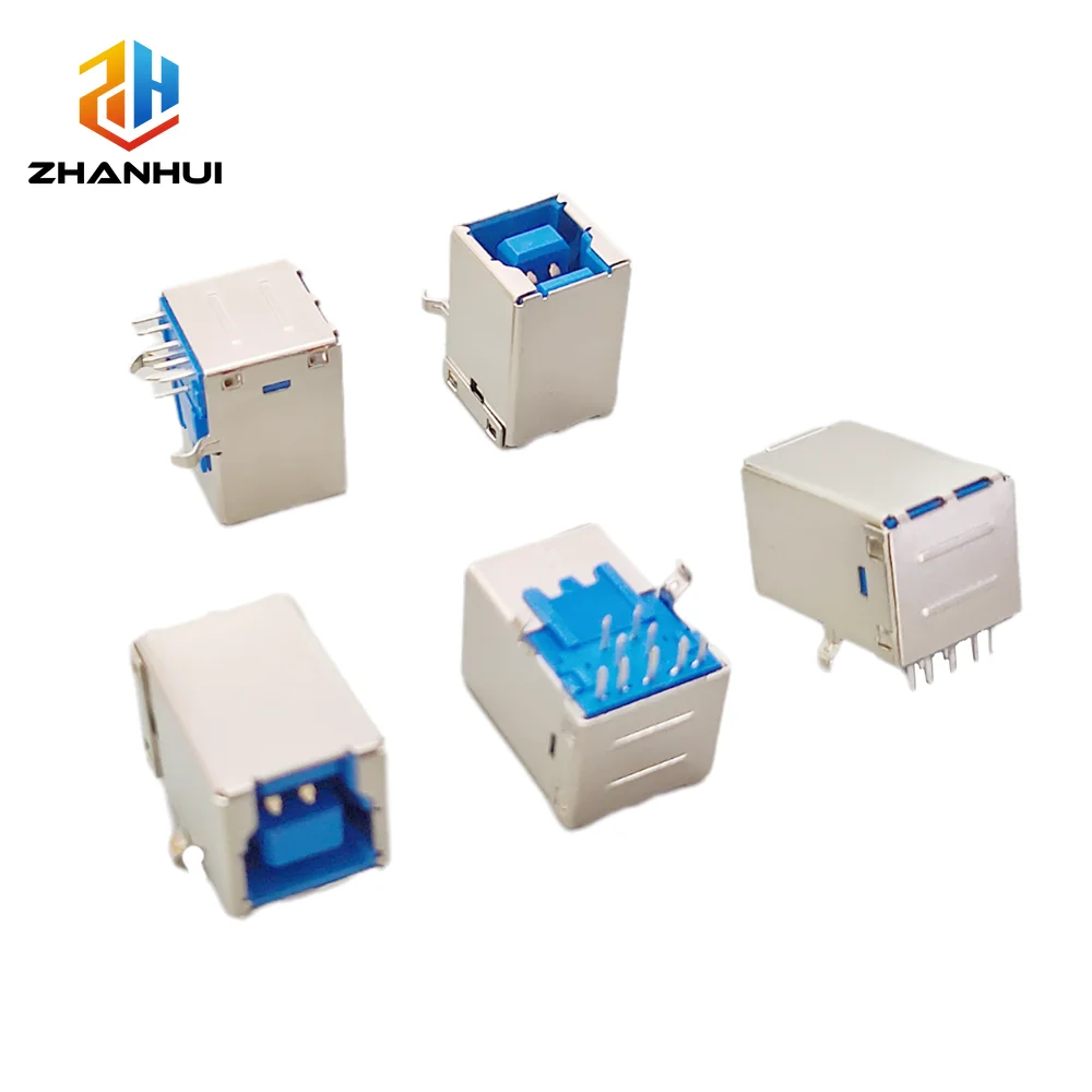 5/10PCS USB 3.0 Female B Type 9 Pin 9P DIP BF Right Angle PCB Connector For Printer Port