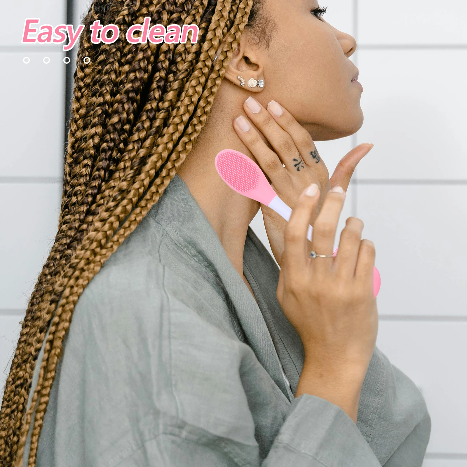 

3PCS Silicone Mask Brush Face Cleansing Tool Cleaning Scrubber Skin Friendly Facial Cleaner Double Head Lightweight Portable