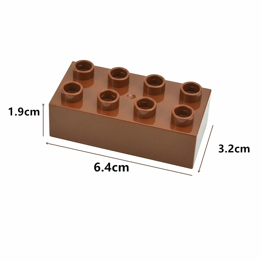 Groot Formaat Baksteen 2X4 Dots 6 Stuks Kleurrijke Dikke Bouwsteen Figuers Compatibel Grote Plaat Accessorie Kid Educatief Duplo 'S Speelgoed