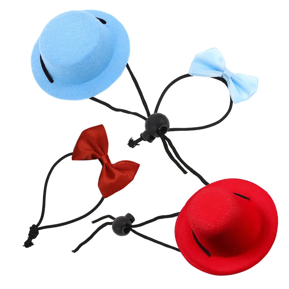 

2Sets Pet Costume Accessories Top Hat Bowtie Hamsters Rabbits Chinchillas Party Supplies Small Animal Outfits Bow Tie Hats Kits