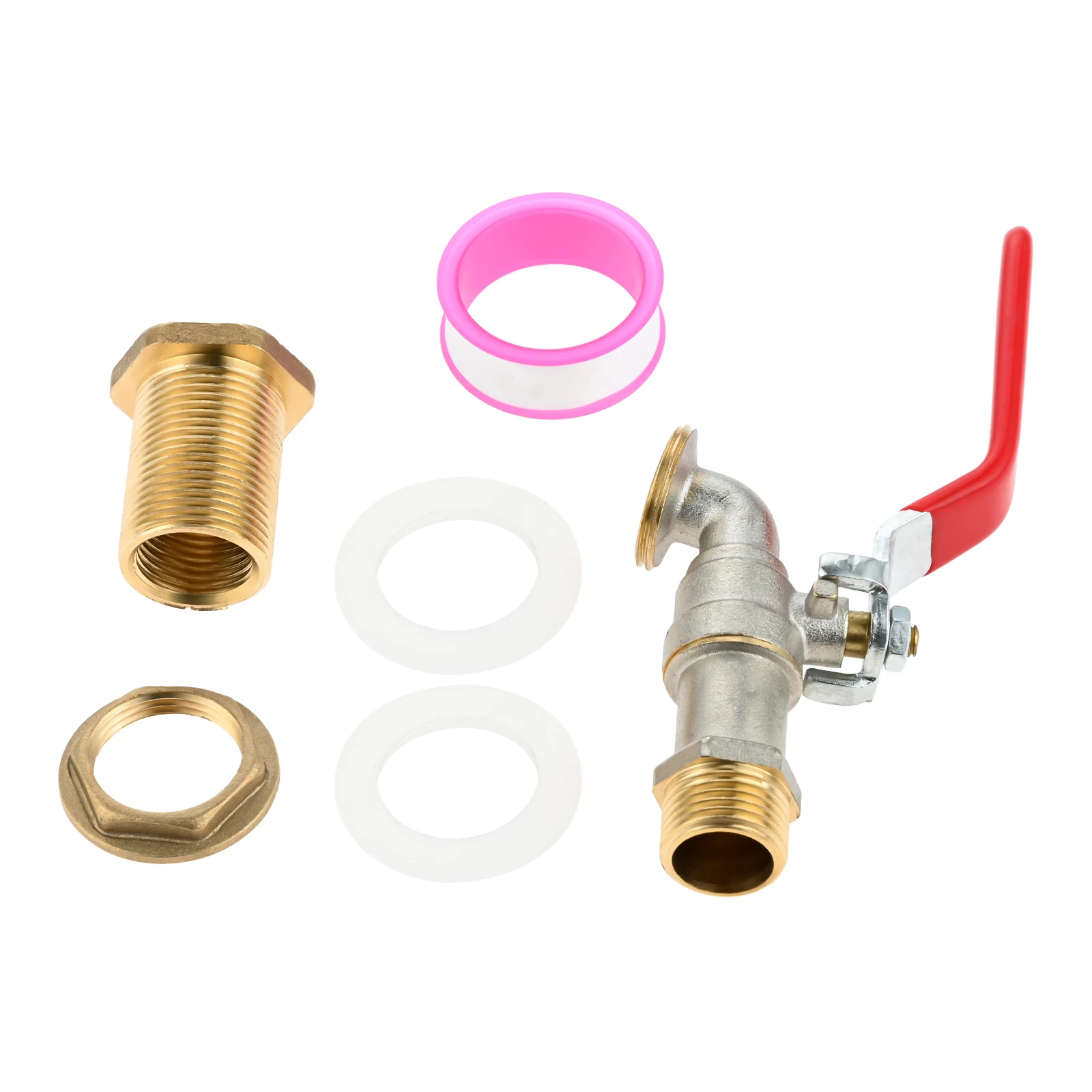 

1/2 inch Rain Barrel Diverter Kit with Bulkhead Fitting Brass Spigot Rain Barrel Faucet Kit for Rain Water Barrel Water Tanks