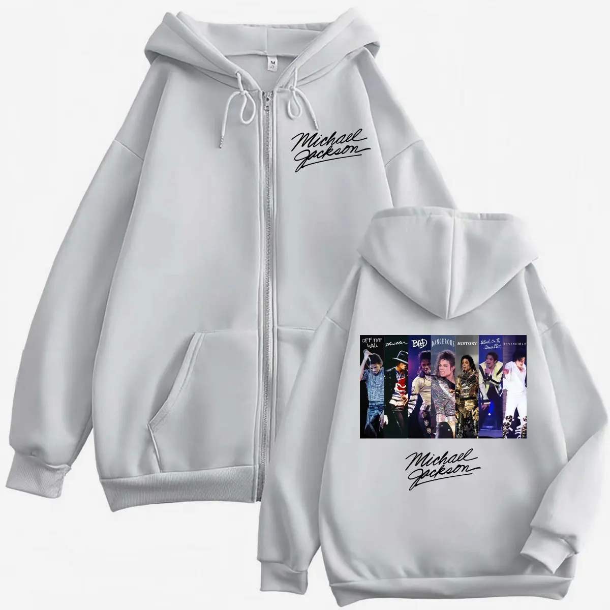 Vintage Classic Michael Jackson Graphic Zipper Hoodie Men