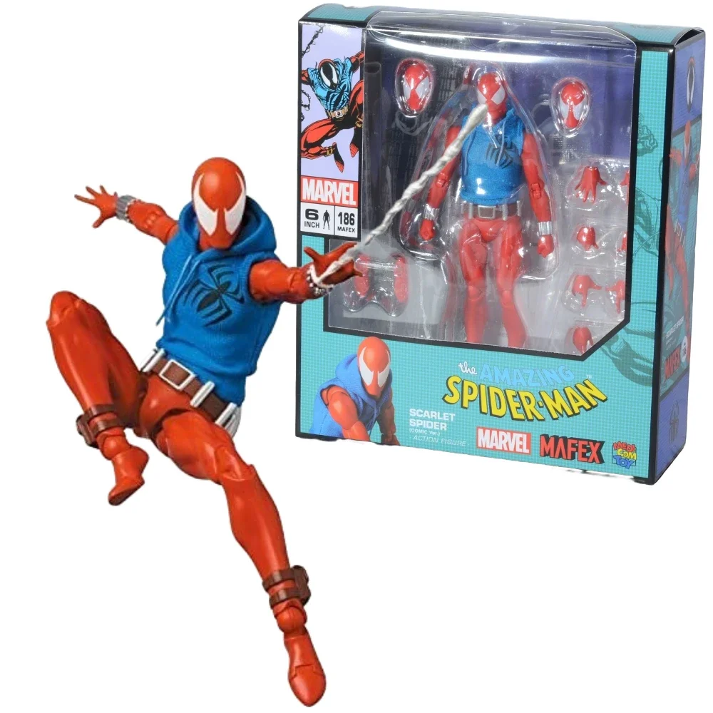 In Stock Mafex No.186 Scarlet Spider Comic Ver. Spider Man Action Figure Collectible Toy Gift