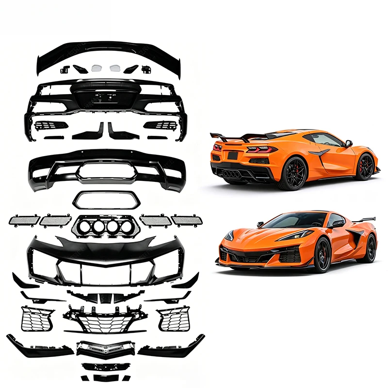 High Quality PP Material Conversion Body Kit Fit for C8 Upgrade To Z06 Style Include Spoiler Exterior Tuning Accessories