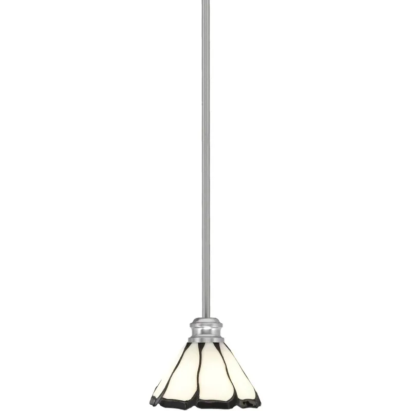 home.Edge Stem Hung Mini Pendant, Brushed Nickel Finish, 7