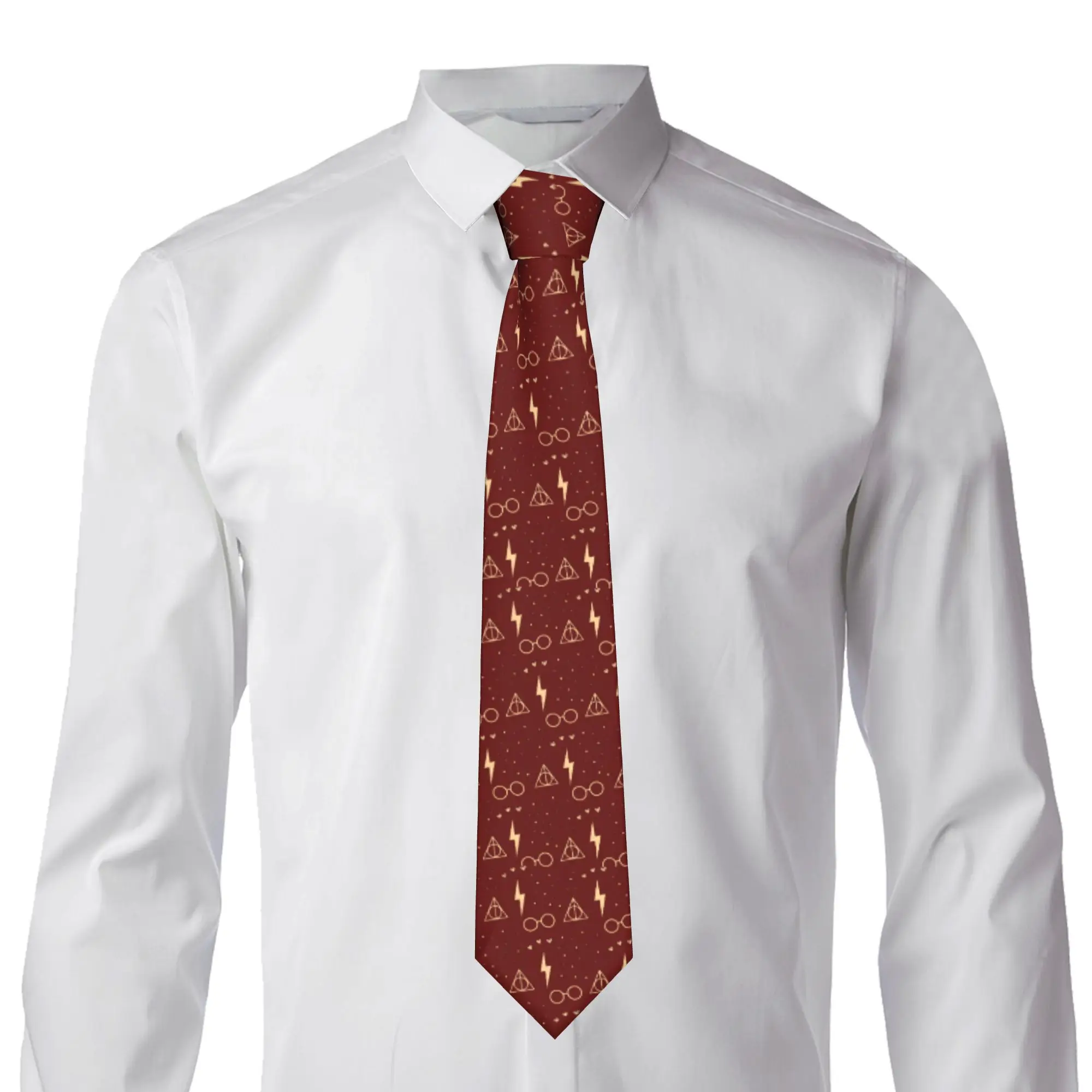 Custom Mens H-Harryed Anime Necktie Halloween Bat Spooky Fashion Tie For Banquet