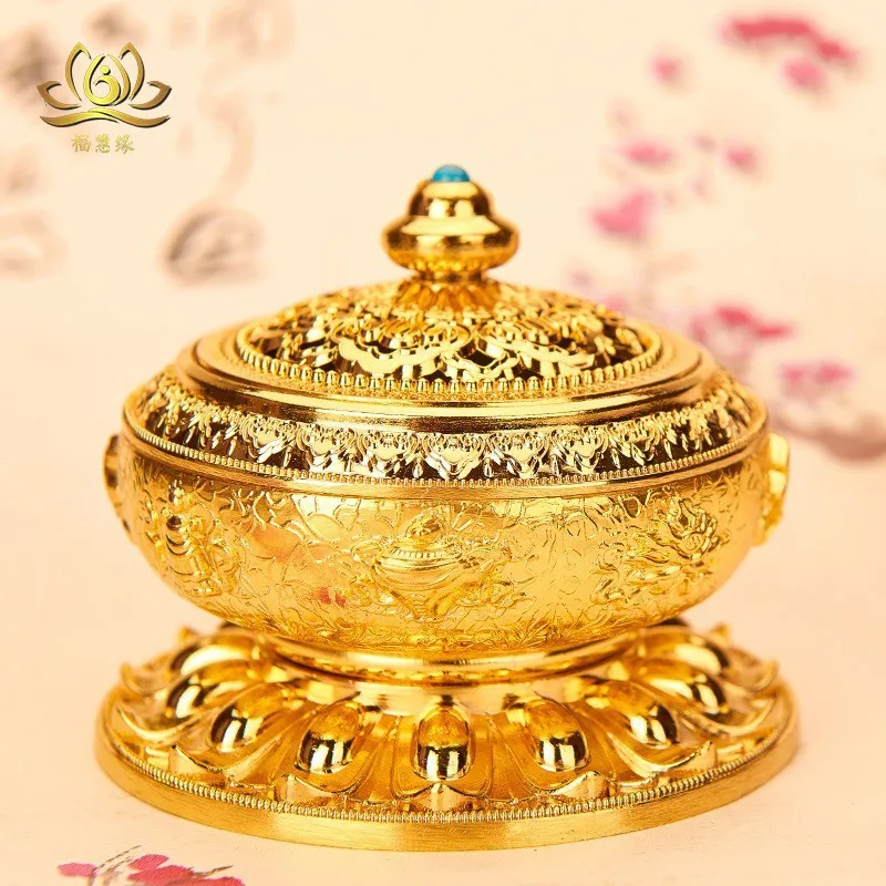 Handcrafted alloy sandalwood , for coil , antique lotus-shaped incense burner, comes with in